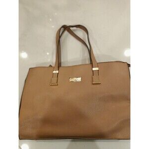 BCBG Paris Tote Taupe Pebbled Faux Leather